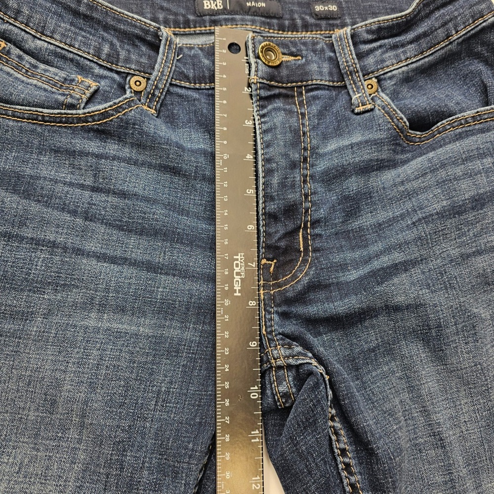BKE Mason Straight Leg Mens Jeans Dark Wash 30x30 Cotton Blend Stretch Denim - Picture 6 of 9